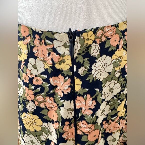 Navy Blue Floral Cutout Maxi Dress with Adjustable Straps and Slit Women’s XL - Picture 12 of 16